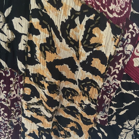 Vintage bohemian lightweight beaded patchwork jacket - Picture 4 of 5